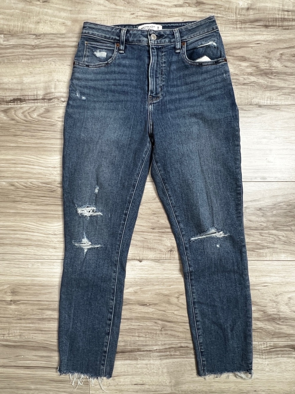Abercrombie and Fitch Curve Love The Super Skinny Ankle High Rise Jeans Blue